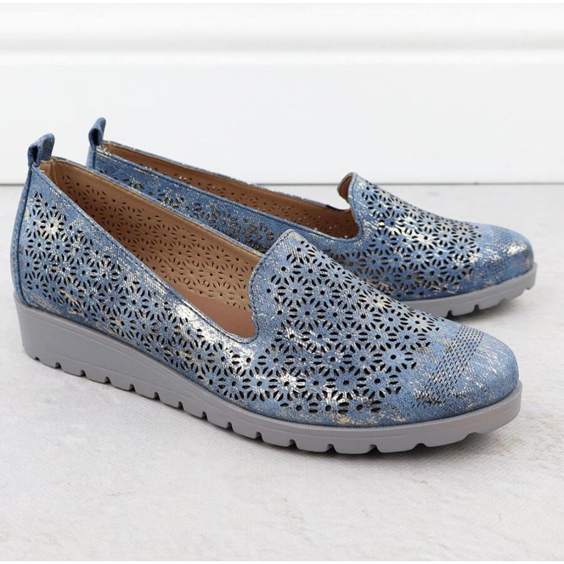 M.Daszyński Schuhe bei M. Daszyński MR1628-20 in Blumen blau 2