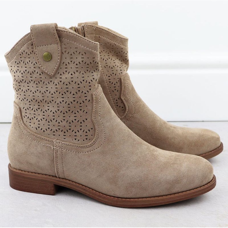 Openwork Cowboy-Stiefel S.Barski Hy51-063 Beige 2