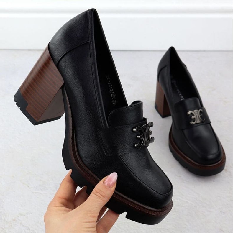 Moccasin -Schuhe auf dem Potocki -Pfosten in SZ12403 Wol287 schwarz 1