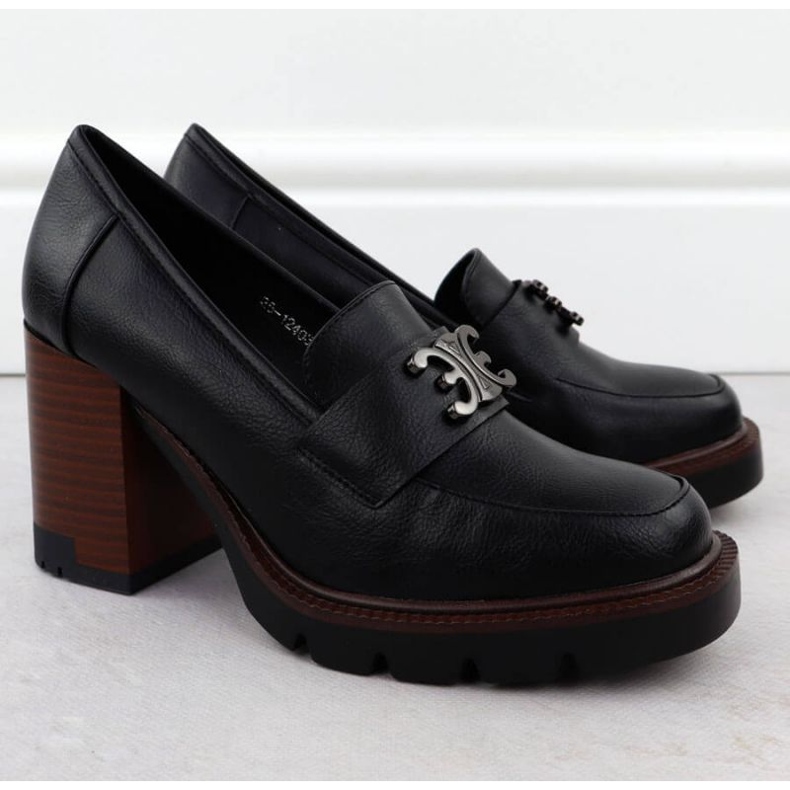 Moccasin -Schuhe auf dem Potocki -Pfosten in SZ12403 Wol287 schwarz 2