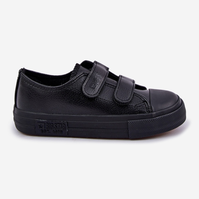 Kinder-Leder-Sneaker mit Klettverschluss Big Star KK374054 Schwarz 1