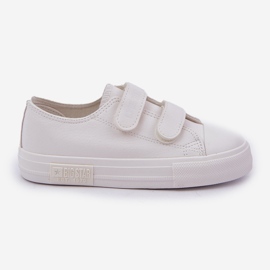 Kinder-Leder-Turnschuhe mit Klettverschluss Big Star KK374055 Weiß 8