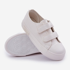 Kinder-Leder-Turnschuhe mit Klettverschluss Big Star KK374055 Weiß 6