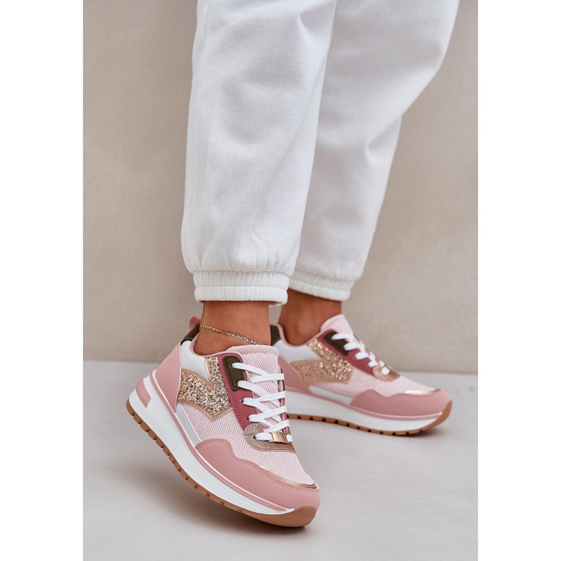 Glänzende rosa Sportschuhe für Frauen 2