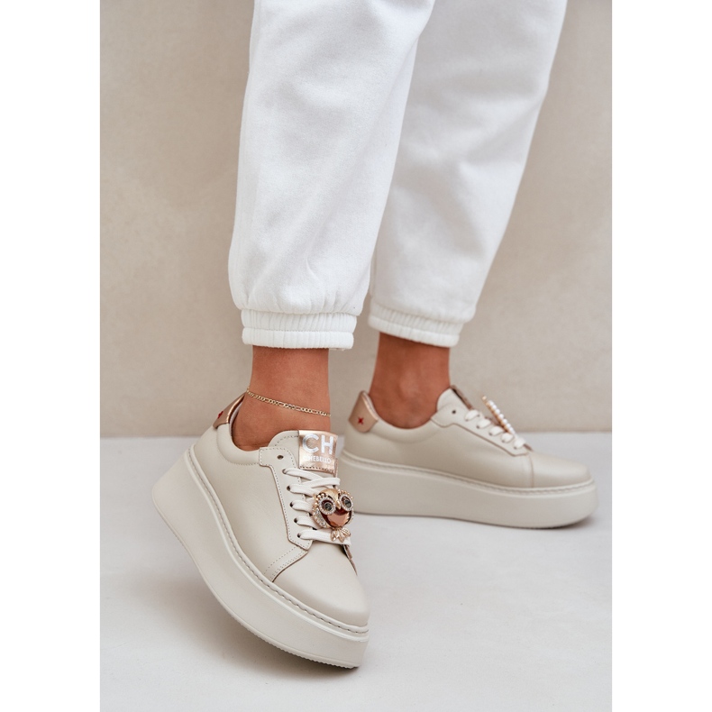 Damen -Leder -Sneaker Chebello 4411 Light Beige 2
