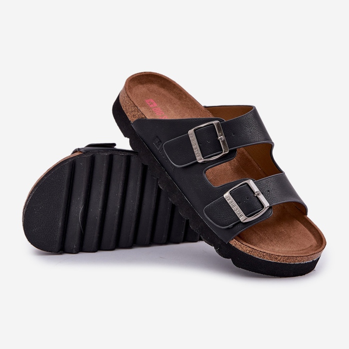 Leichte Männerschuhe mit Öko -Lederschnallen Big Star NN174531 Schwarz 2