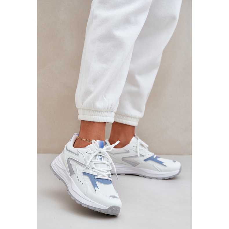 Frauen Sportschuhe Big Star NN274A094 Hi-Poly-System White-Blue-System weiß 2