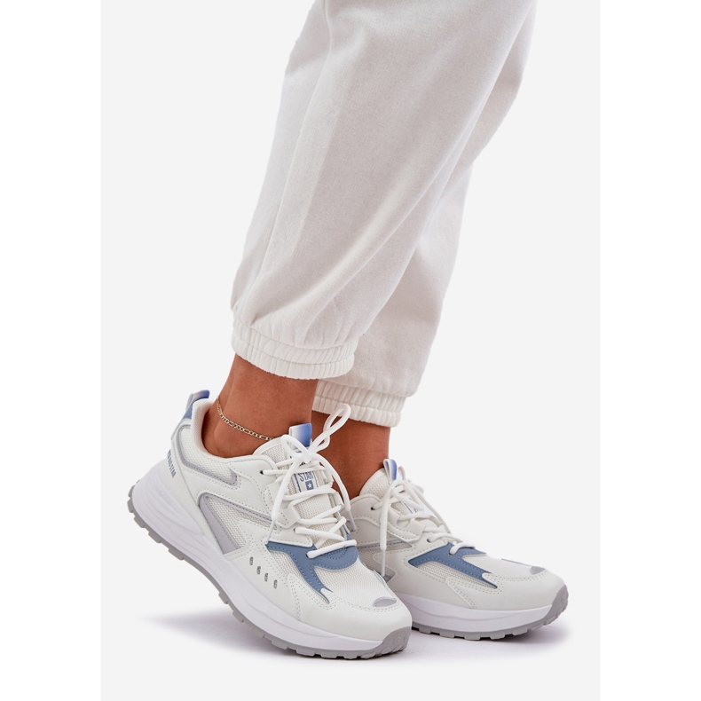 Frauen Sportschuhe Big Star NN274A094 Hi-Poly-System White-Blue-System weiß 1