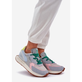 Frauen -Sneaker auf dem Speicherschaumsystem Big Star NN274682 Blue Platform blau 1