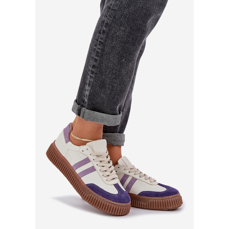 Zazoo N1068S6 Leder Low Damen -Sneaker auf der Plattform Weiß 1