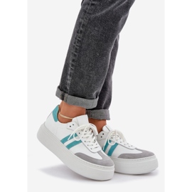 Zazoo N1068S8 Leder Low Damen -Sneaker auf der Plattform Weiß 1