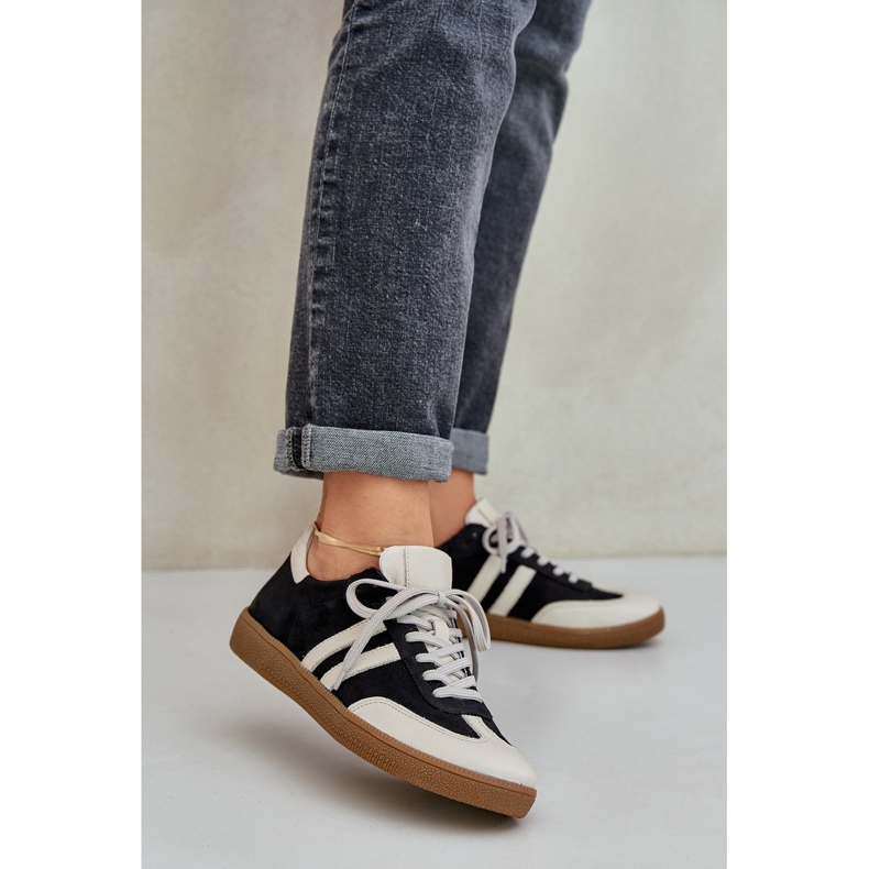 Zazoo N1068 Leder mit schwarzen Sneakers für Frauen 2