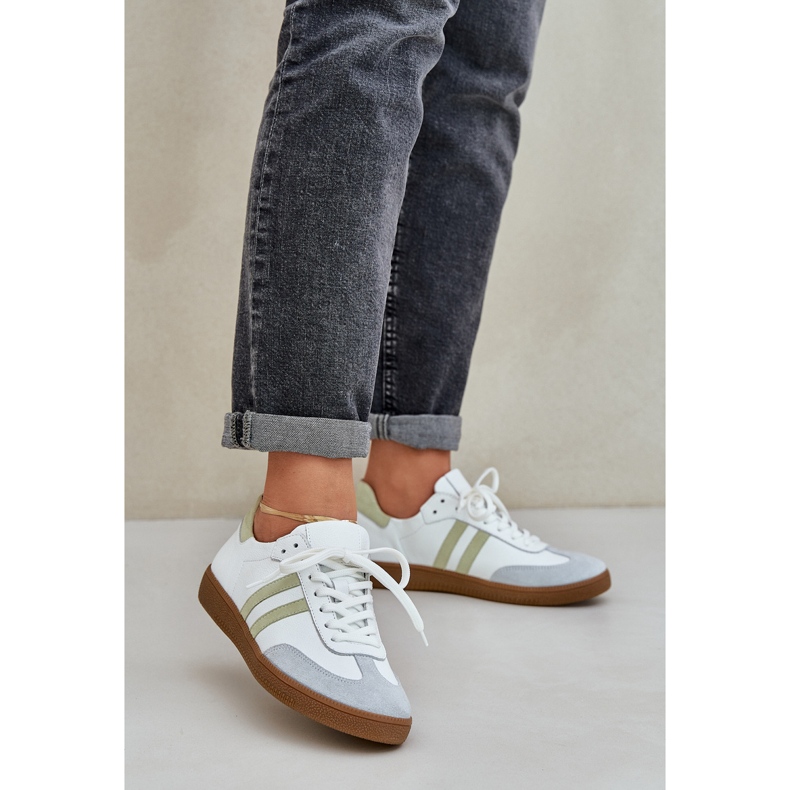 Zazoo N1068 Damen-Sneaker aus Leder, weiß 2