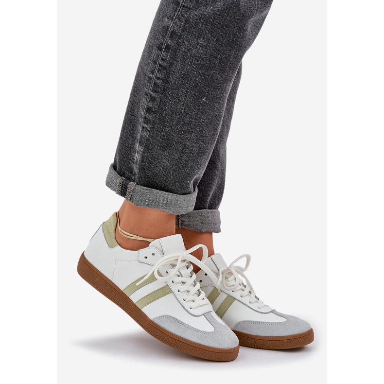 Zazoo N1068 Damen-Sneaker aus Leder, weiß 1