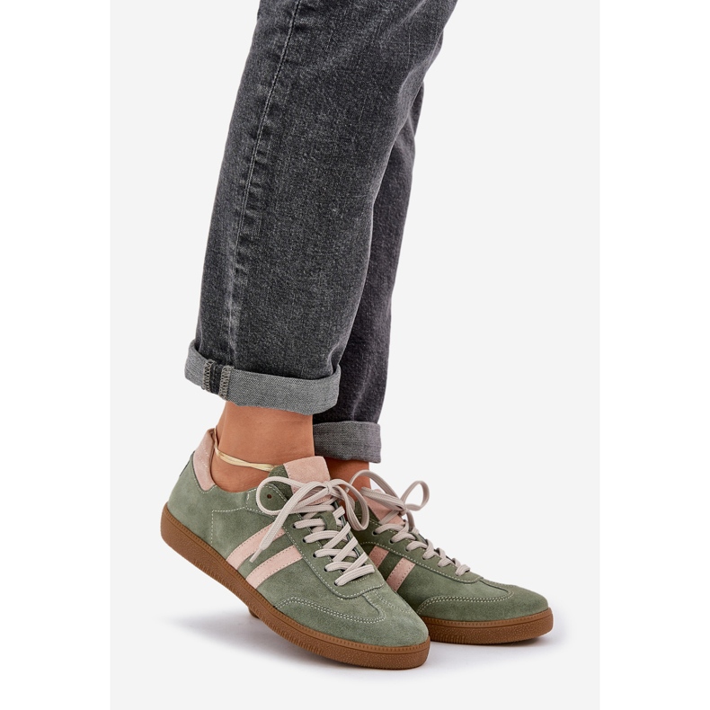 Zazoo N1068 Wildleder Low Damen Green Sneakers für Frauen grün 1