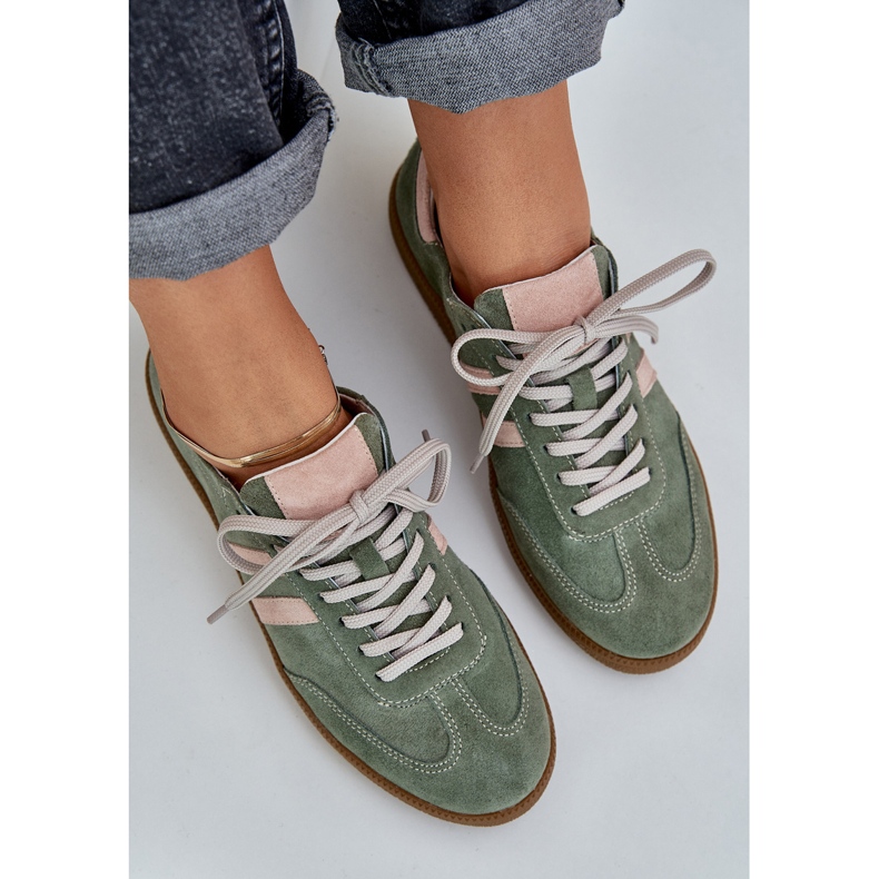 Zazoo N1068 Wildleder Low Damen Green Sneakers für Frauen grün 2