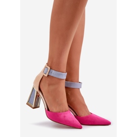 Sandalen auf dem Pfosten mit spitzen Zehen Fuchsia rosa 1