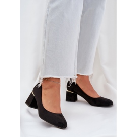 Öko -Wildlederpumpen auf der Säule schwarz 2