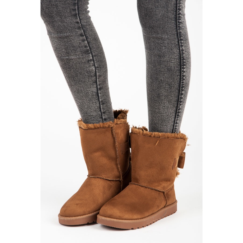 Mukluki aus Wildleder mit Schleife braun 1