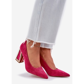 Elegante Pumpen am Zeigerkolben. rosa 1