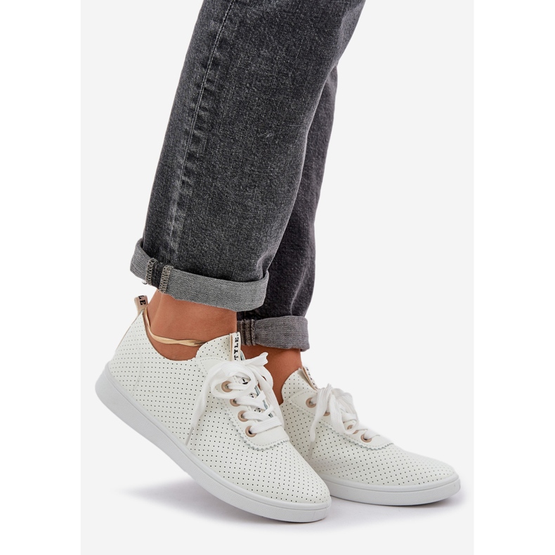 Openwork -Spitze für Frauen -up leichte Bohnen -Sneaker beige 1