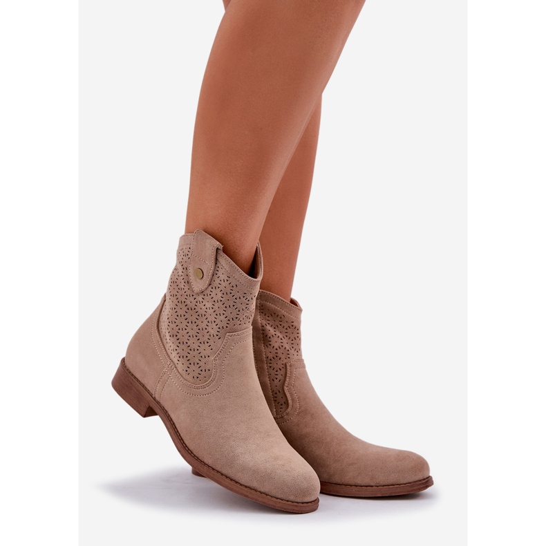 S.Barski Openwork Flat Heels beige 1