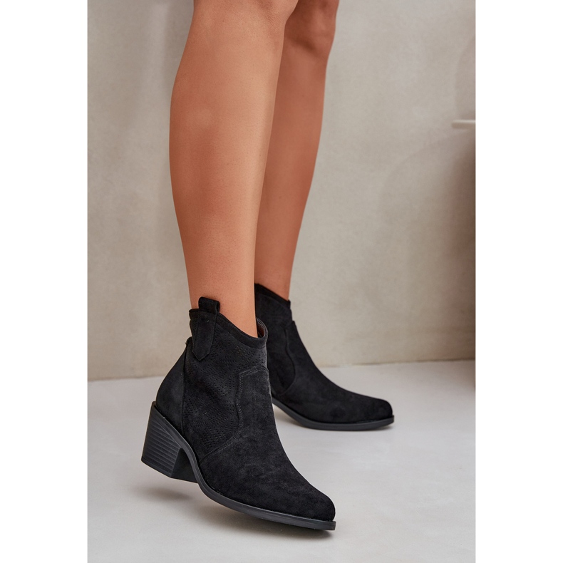 Cowboystiefel für Öko-Wildleder Oliazowe S.Barski Hy51-061 Schwarz 2