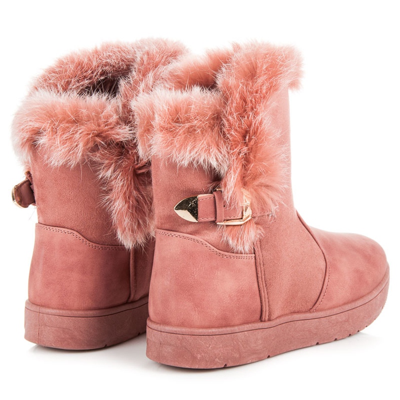Schneestiefel aus Wildleder rosa 1
