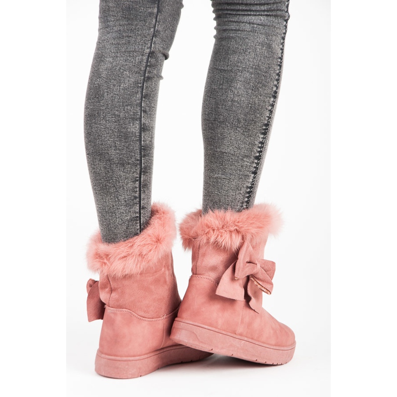 Schneestiefel mit Schleife rosa 1