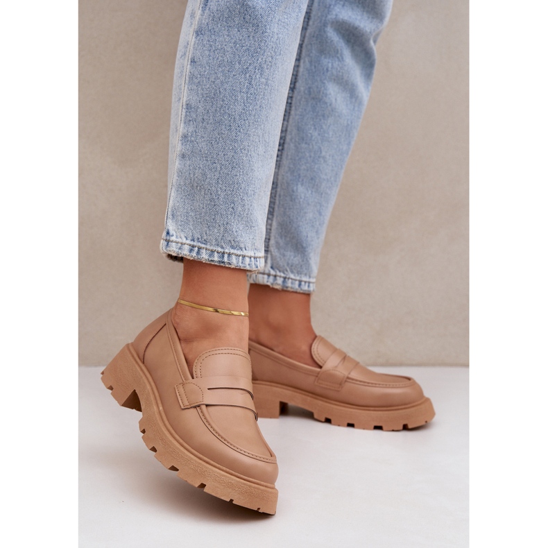 Frauen -Slipper mit Öko -Leder Beige 2