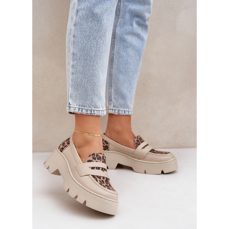 Zazoo Light -Hael Damen -Leder -Ladungsförderer beige 2