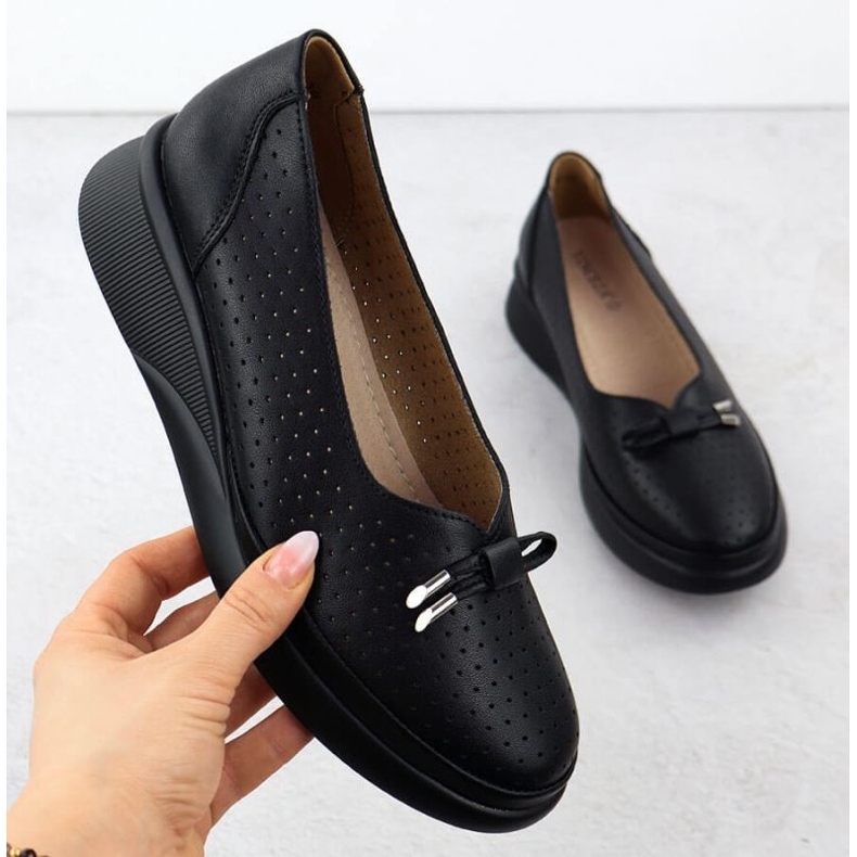 Schuhe auf der Vinceza 7896 Black Openwork -Plattform schwarz 1