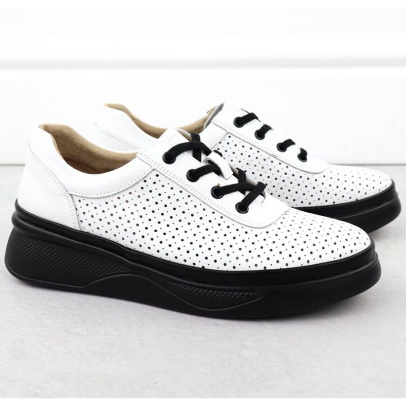 Openwork -Schuhe auf der Vinceza 79506 Weiße Plattform 2