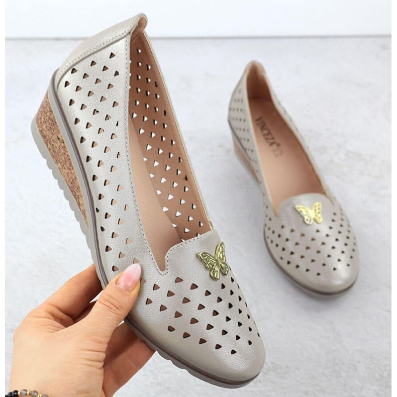 Vinceza Openwork -Schuhe in Vincez 58472 Jan359 golden 1