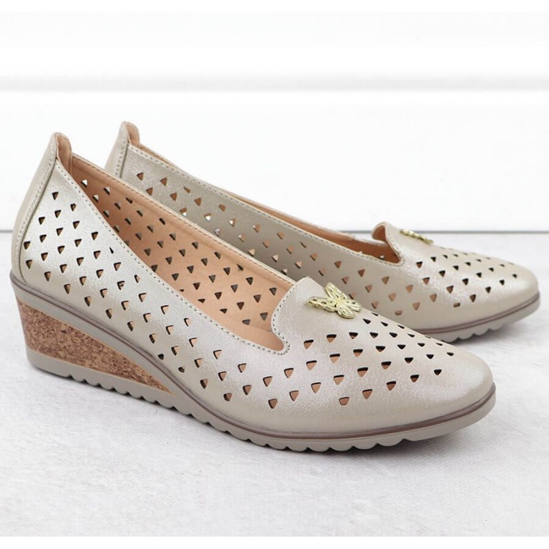 Vinceza Openwork -Schuhe in Vincez 58472 Jan359 golden 2