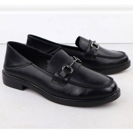 Moccasin -Schuhe mit einer Vinceza 18107 Dekoration schwarz 2