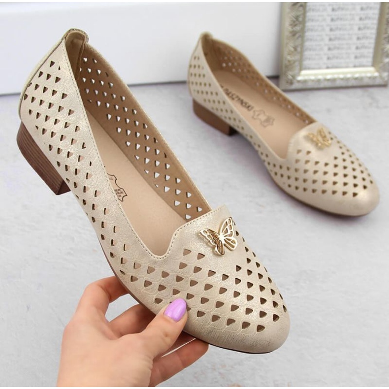 M.Daszyński W SAN35 goldene durchbrochene Schuhe 2