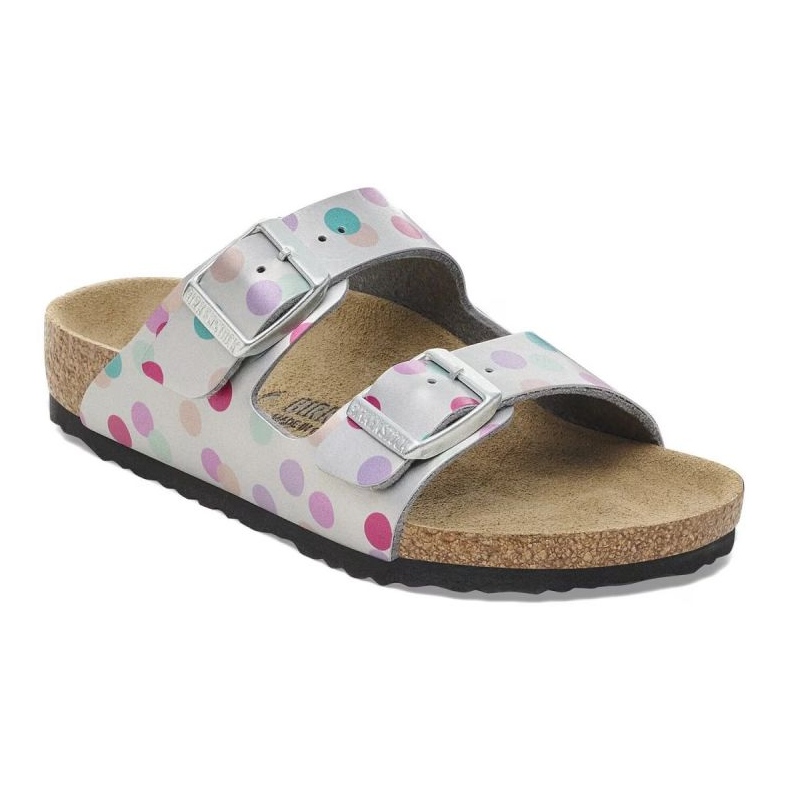 Birkenstock Arizona BS 1029805 Flops in Polka -Punkten silber- 1