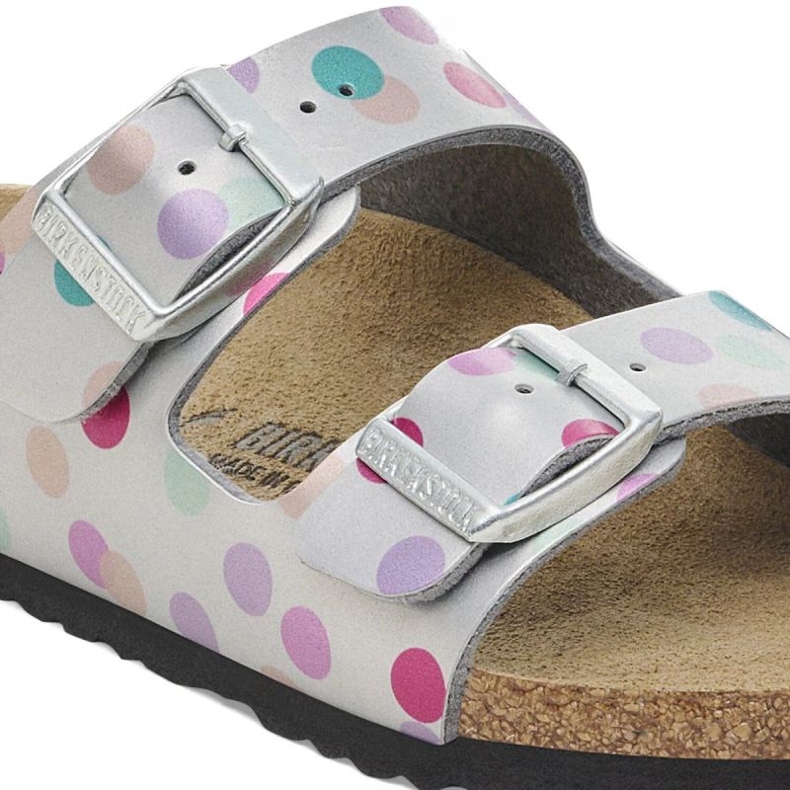 Birkenstock Arizona BS 1029805 Flops in Polka -Punkten silber- 2