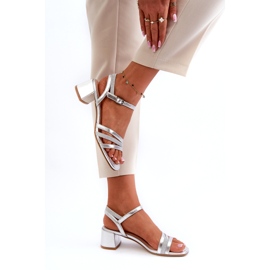 Damen -Öko -Leder -Sandalen Sergio Leone SK046 Silver Insole silber- 3