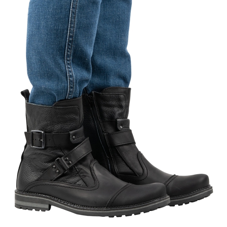 Olivier Leder Herrenstiefel Chelsea Boots 82KZ schwarz 1