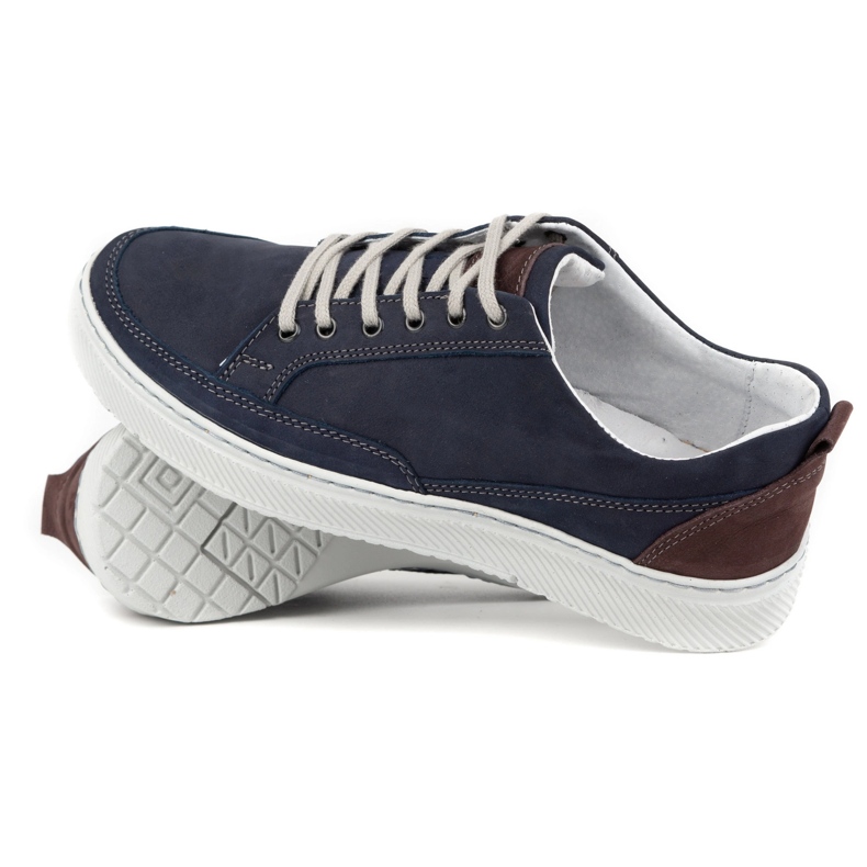 Olivier Herren-Lederschuhe Sneakers 950MA Marineblau 1