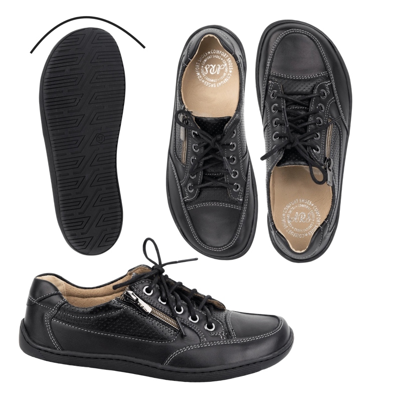 Barfuß minimalistische Lederschuhe von Frauen Olivier 770 Schwarz 1