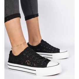 Schwarze offene Arbeitssneaker 1