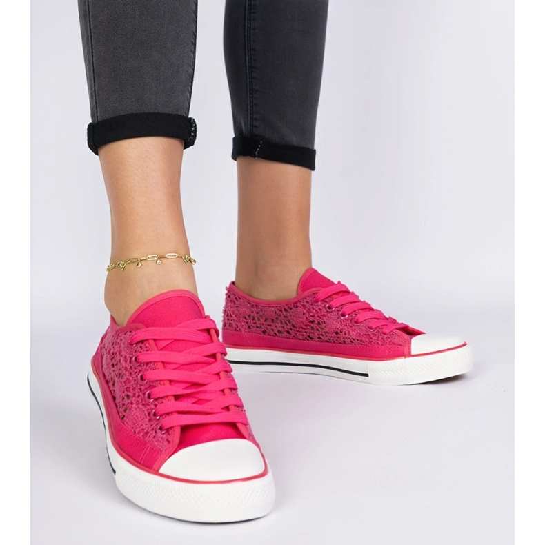 Pink Damen Openwork -Sneaker rosa 1