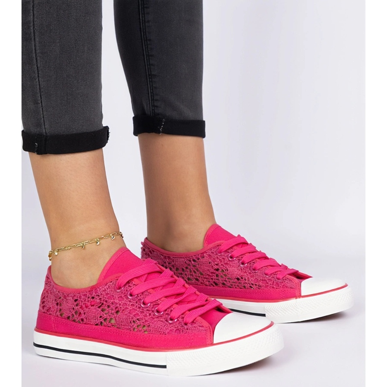 Pink Damen Openwork -Sneaker rosa 2