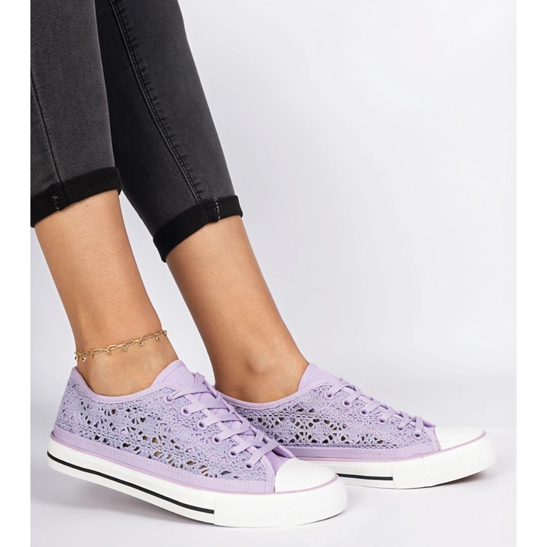 Violet Openwork -Sneaker für Frauen violett 1