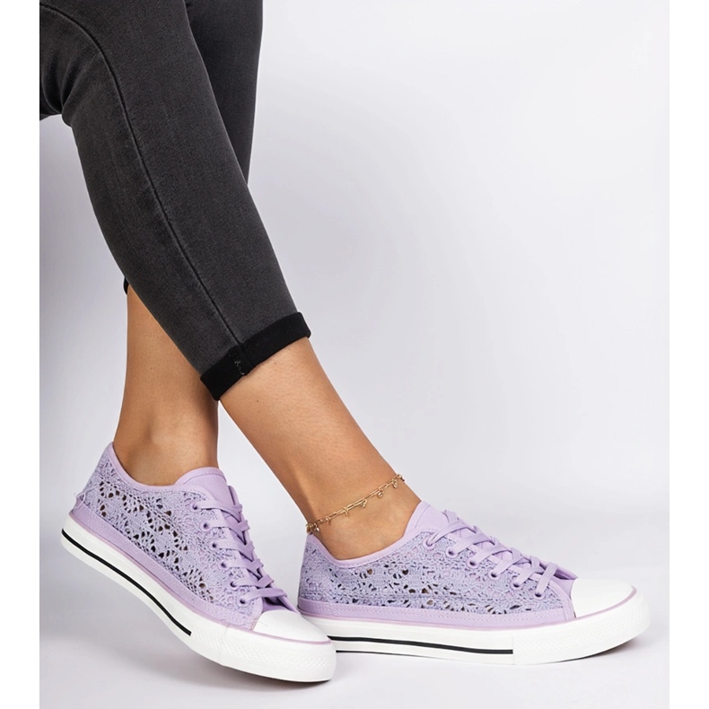 Violet Openwork -Sneaker für Frauen violett 2