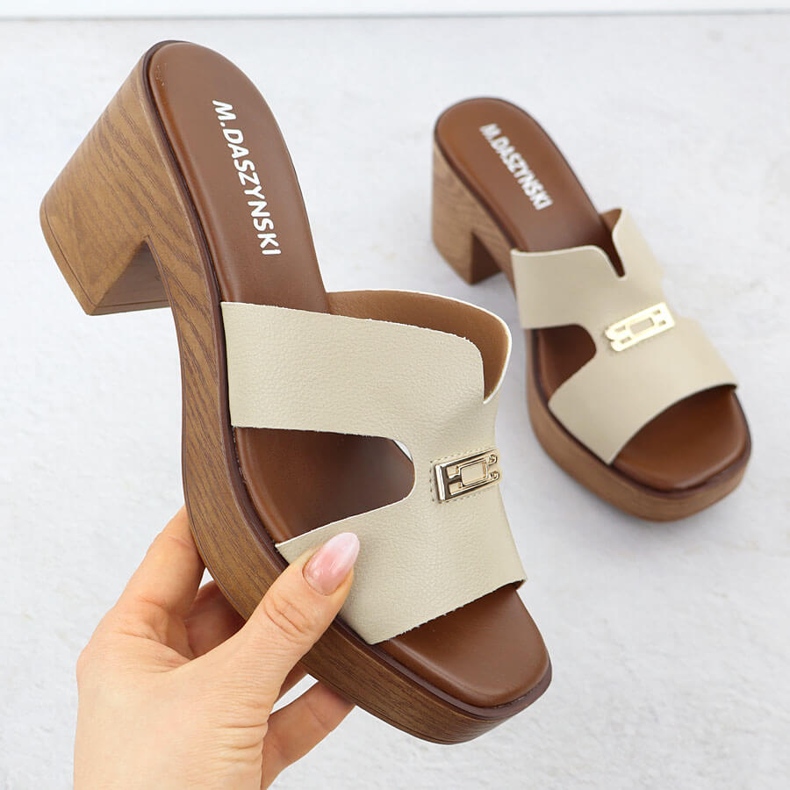 Frauenschuhe auf dem Post-Beige M. Daszyński MR23126-11 1