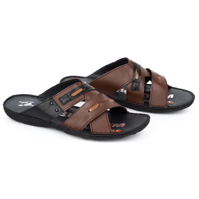 Kampol Herren-Lederhausschuhe 201/55 braunes Gesicht 2